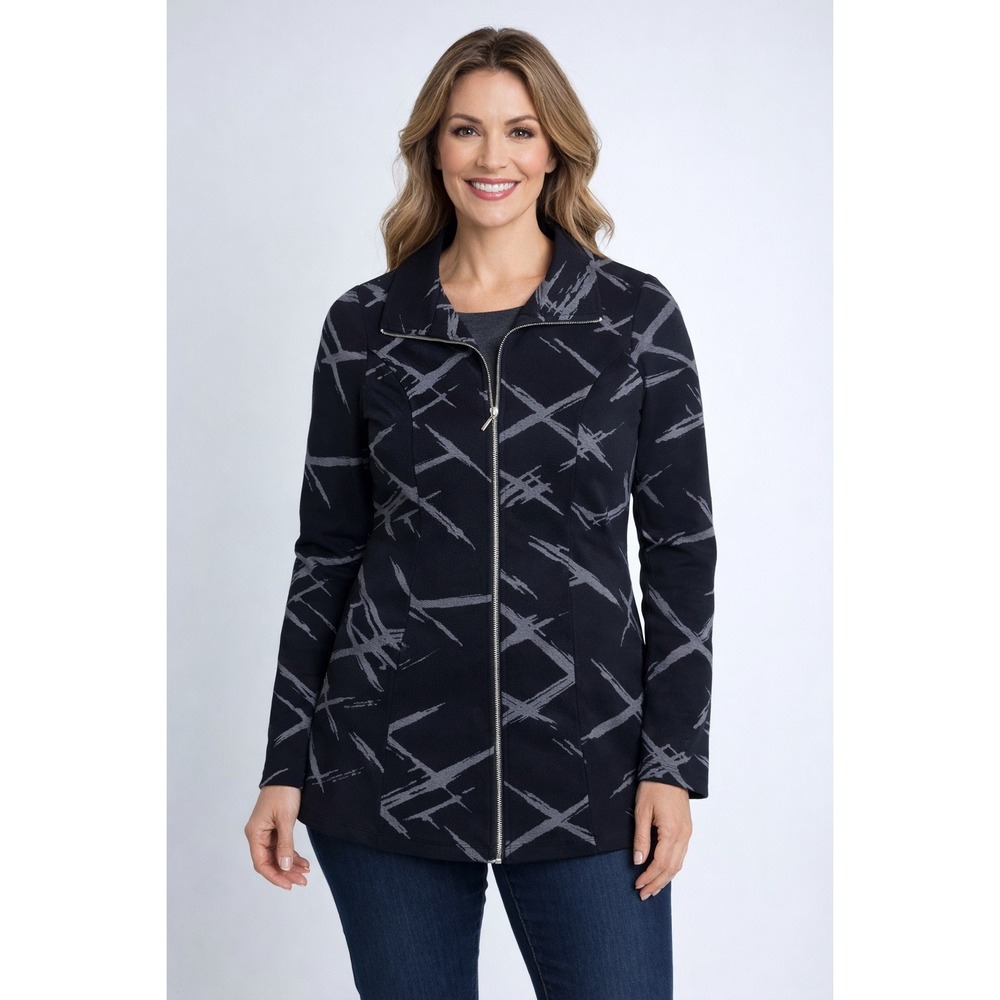 Liv by Habitat Clothes Womens Small Black Grey Boutique Zip Lightweight Jacket